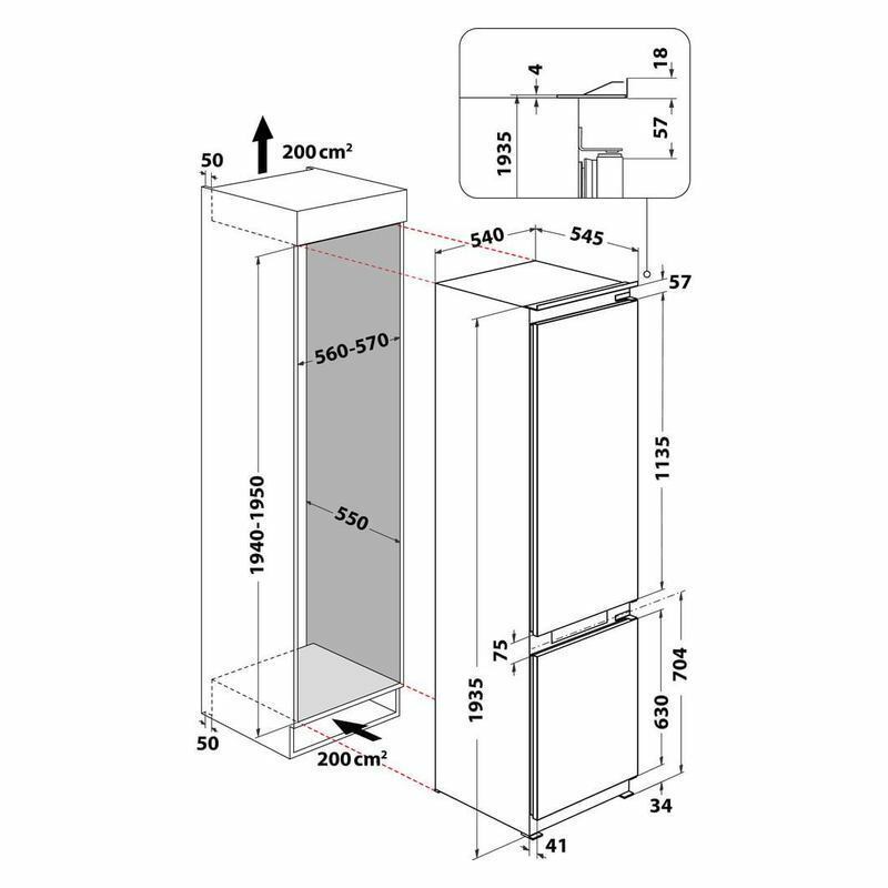 Размеры шкафа под встраиваемый холодильник