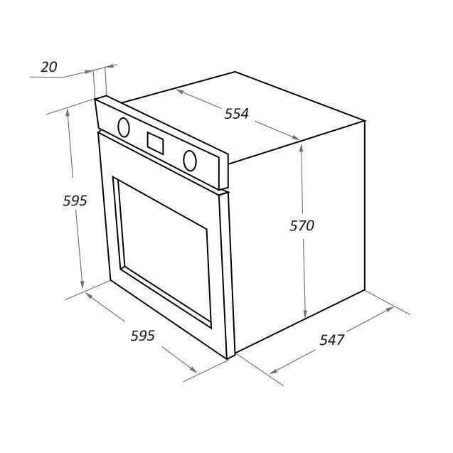 Духовой шкаф электрический встраиваемый чертеж