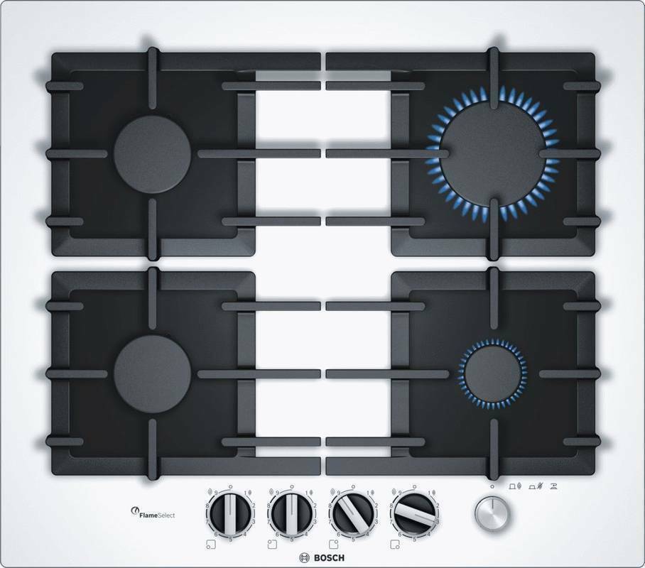 Встраиваемая газовая варочная панель Bosch PPP6A2M90R белый