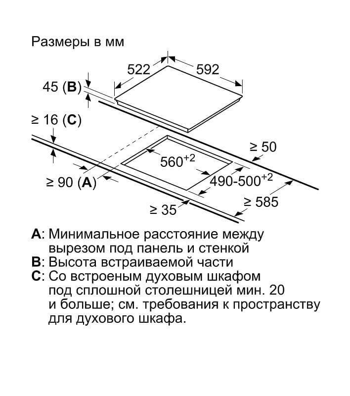 Индукционная варочная панель схема встраивания