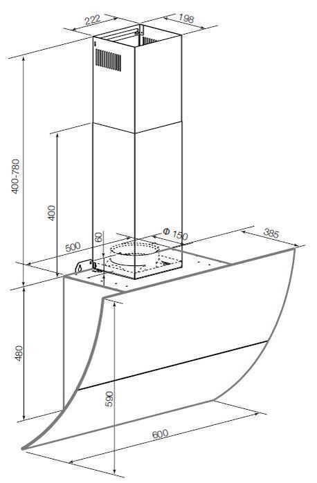 Каминная вытяжка Graude DH 60.3 WE
