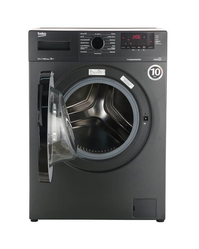 Стиральная машина с паром Beko WSPE6H612A inverter черный 45 см