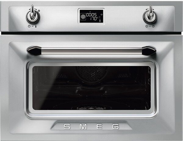 Встраиваемый электрический духовой шкаф пароварка Smeg SF4920VCX1