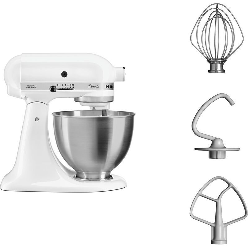 Миксер планетарный KitchenAid 5K45SSEWH CLASSIC белый