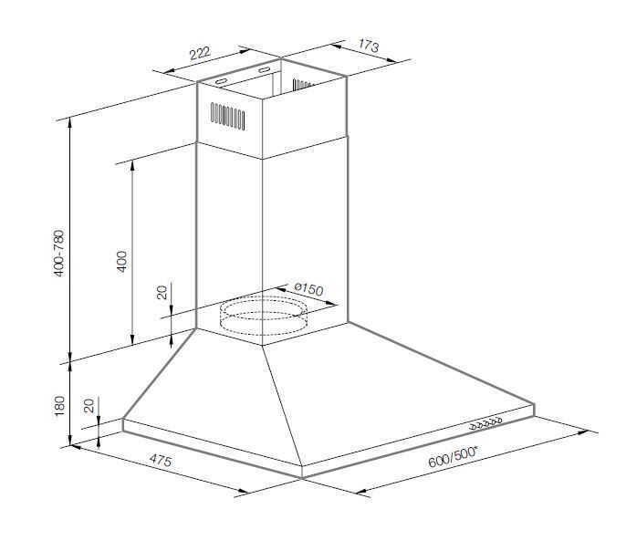 Каминная вытяжка Graude DHP 50.0 W белый