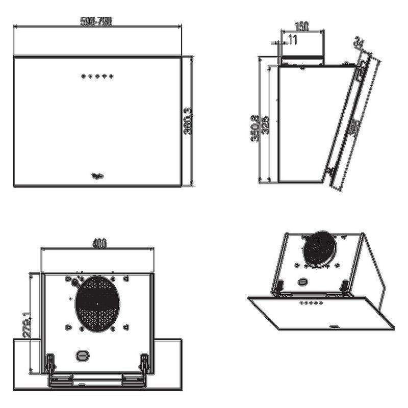 Каминная вытяжка Whirlpool AKR 039 G BL Черный