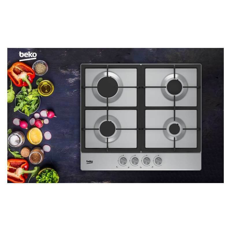Встраиваемая газовая варочная панель Beko HIAG64225SX 60 см Нержавеющая сталь