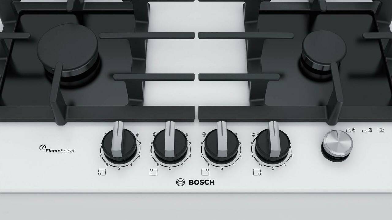 Встраиваемая газовая варочная панель Bosch PPP6A2M90R белый
