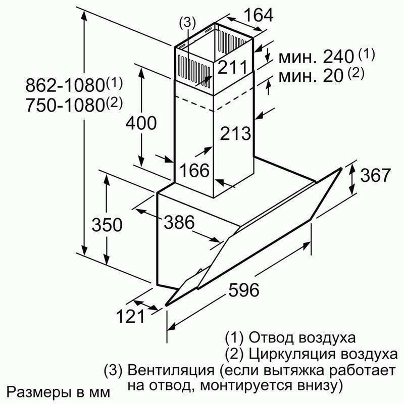 Каминная вытяжка Bosch DWK065G60R черный