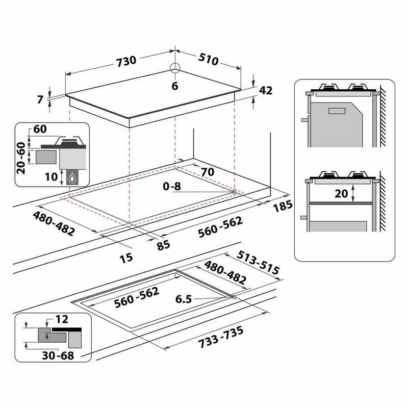 Встраиваемая газовая варочная панель Whirlpool AKWL 728/NB Черный