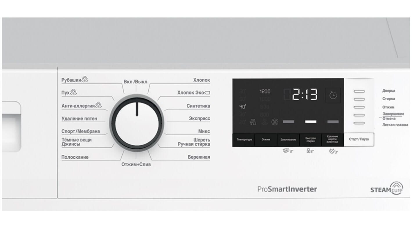 Стиральная машина с паром Beko WSRE7612XAWI белый