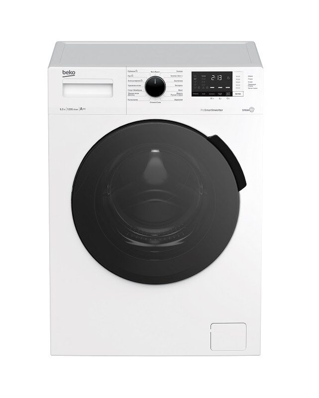 Стиральная машина с паром Beko WSPE6H612W inverter белый 45 см