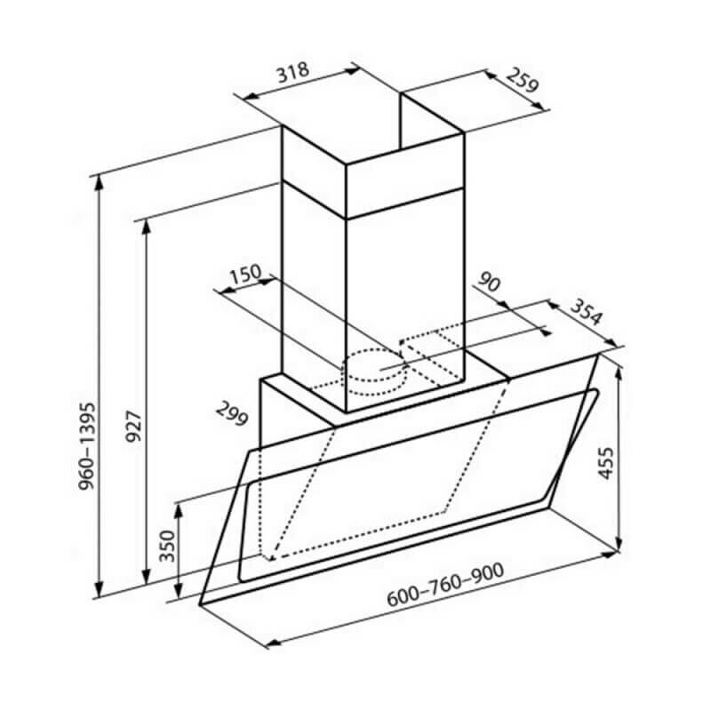 Каминная вытяжка Korting KHC 97070 GN