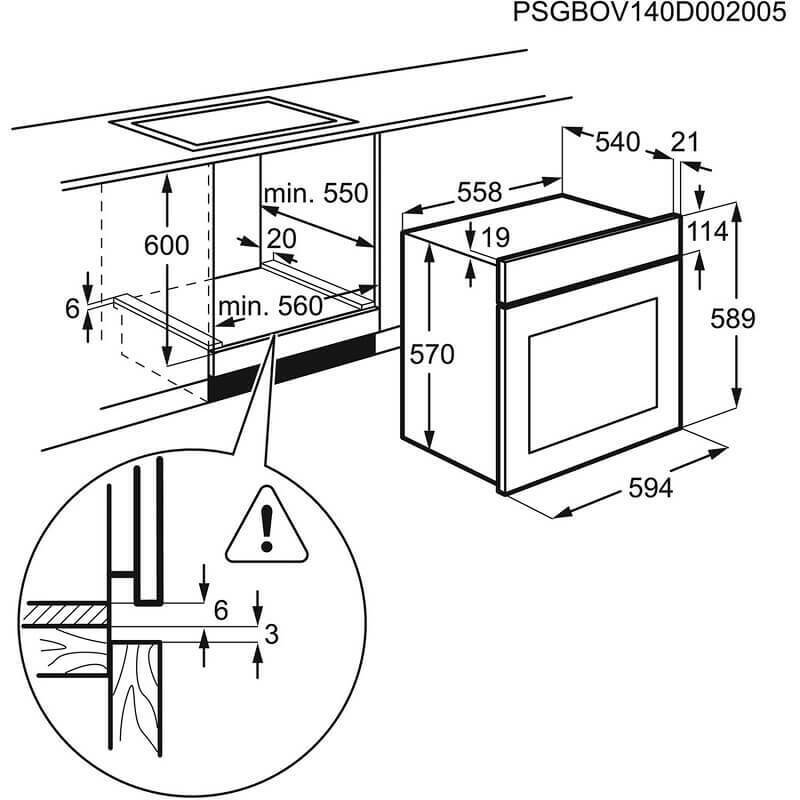 Встраиваемый электрический духовой шкаф electrolux opeb4230x