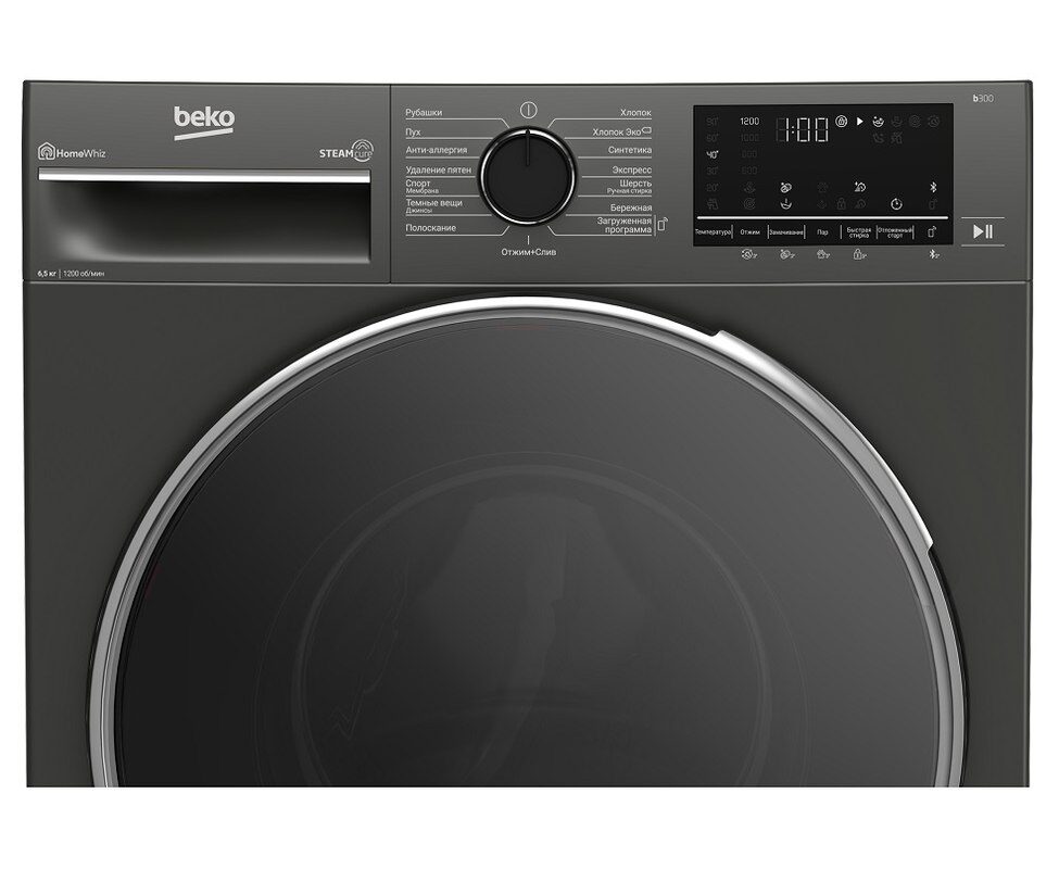Стиральная машина с паром Beko B3WFR56H2A черный 45 см
