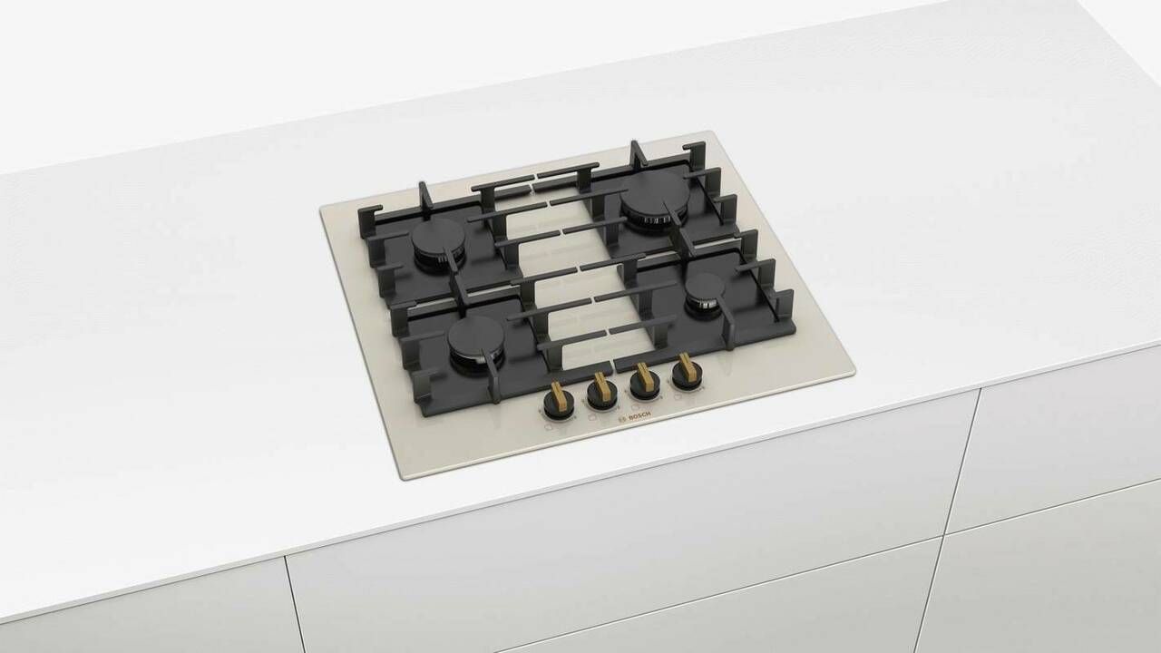 Встраиваемая газовая варочная панель Bosch PPP6B1B90R жемчужный